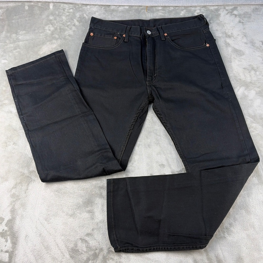 Levi Strauss Signature Mens Straight Leg Black Denim Jeans 34x32 NWT